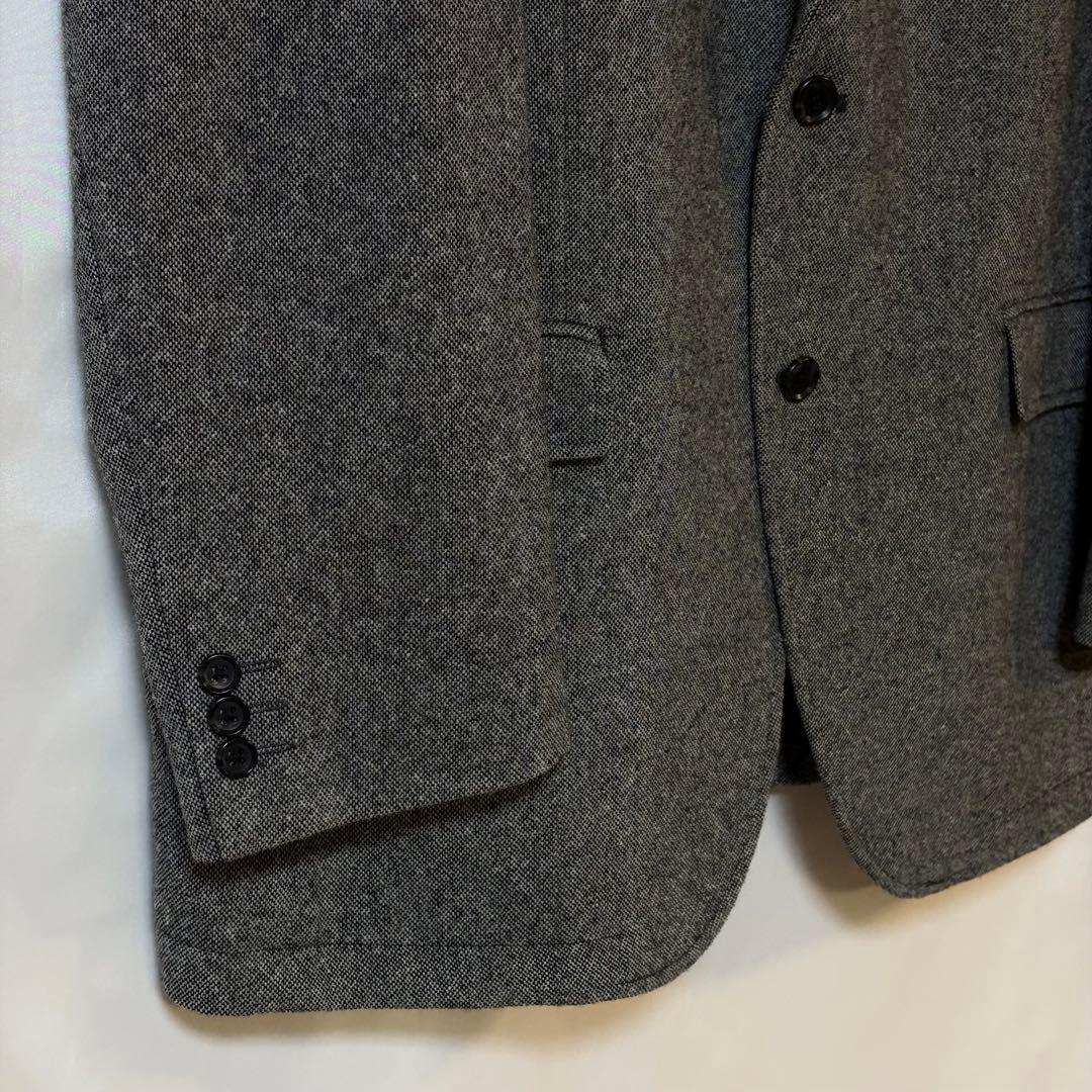 ★りゅうのすけ★【美品】尾州ツイード テーラードジャケット3L グレー系