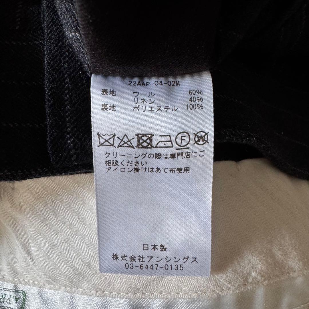 A.PRESSE Wide Tapered Trousers ストライプ