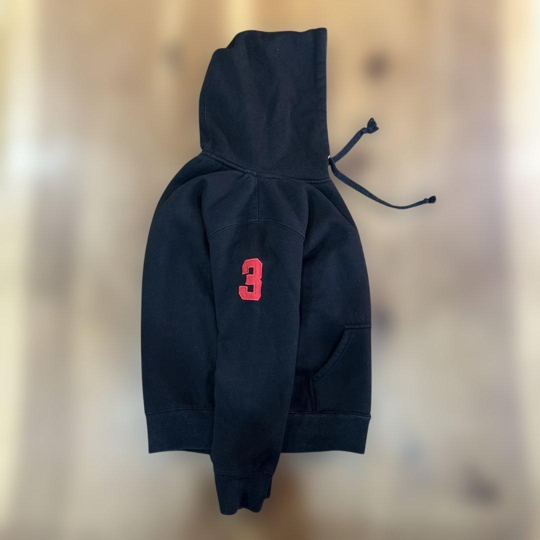 Polo Ralph Laurenブラックパーカー 刺繍 レッド