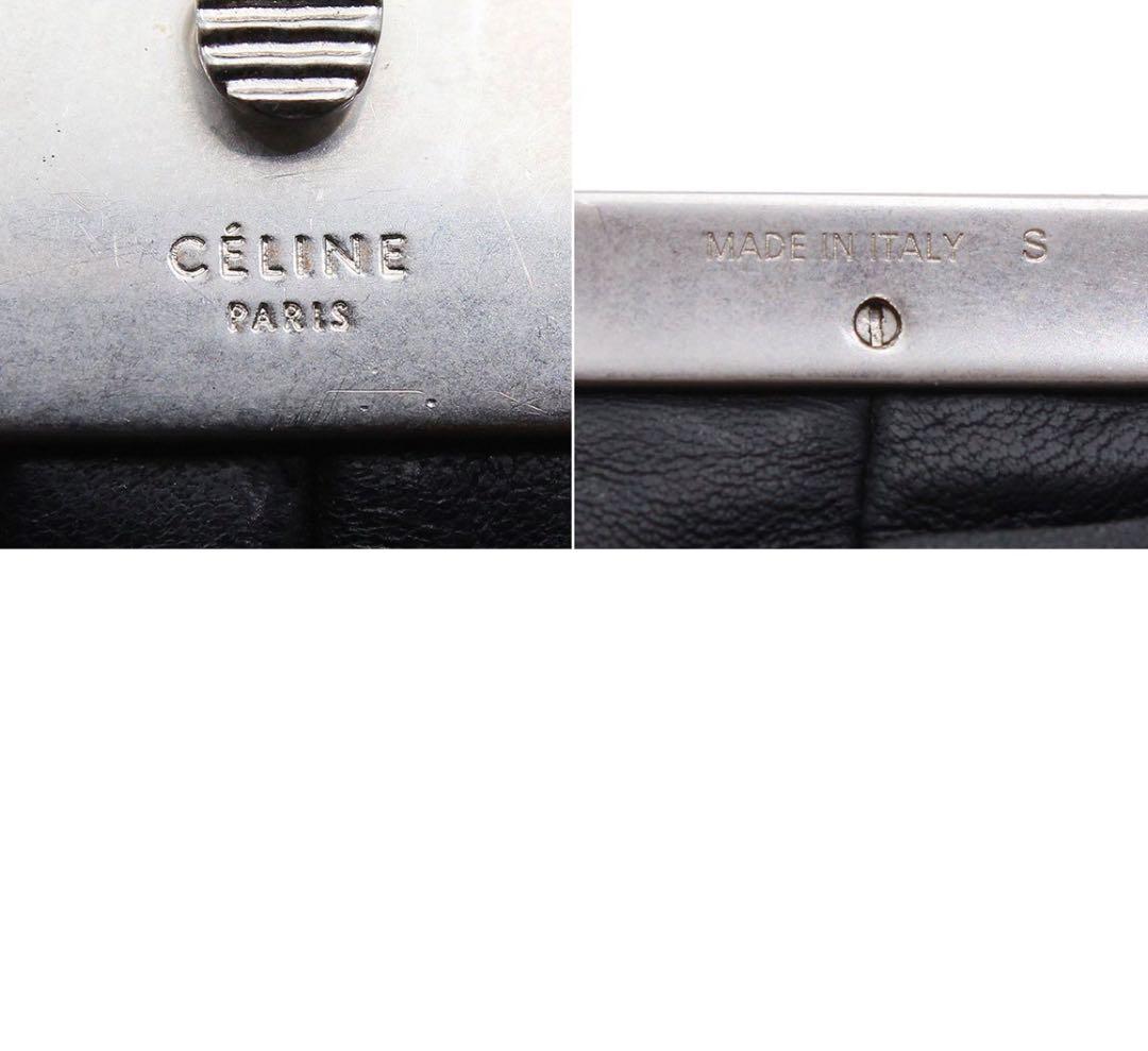 G2989 美品!! セリーヌ レザーツイスト ワイド ブレスレット バングル