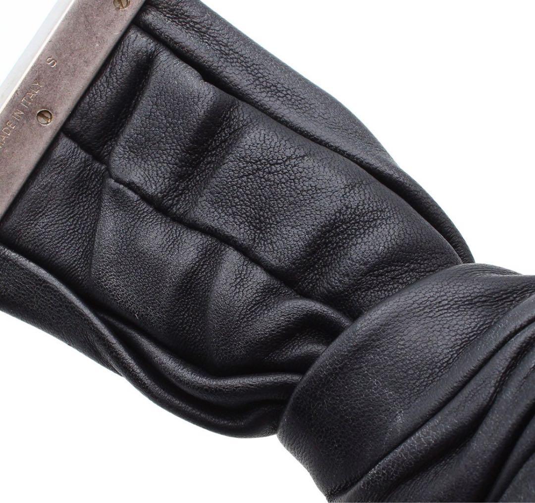 G2989 美品!! セリーヌ レザーツイスト ワイド ブレスレット バングル