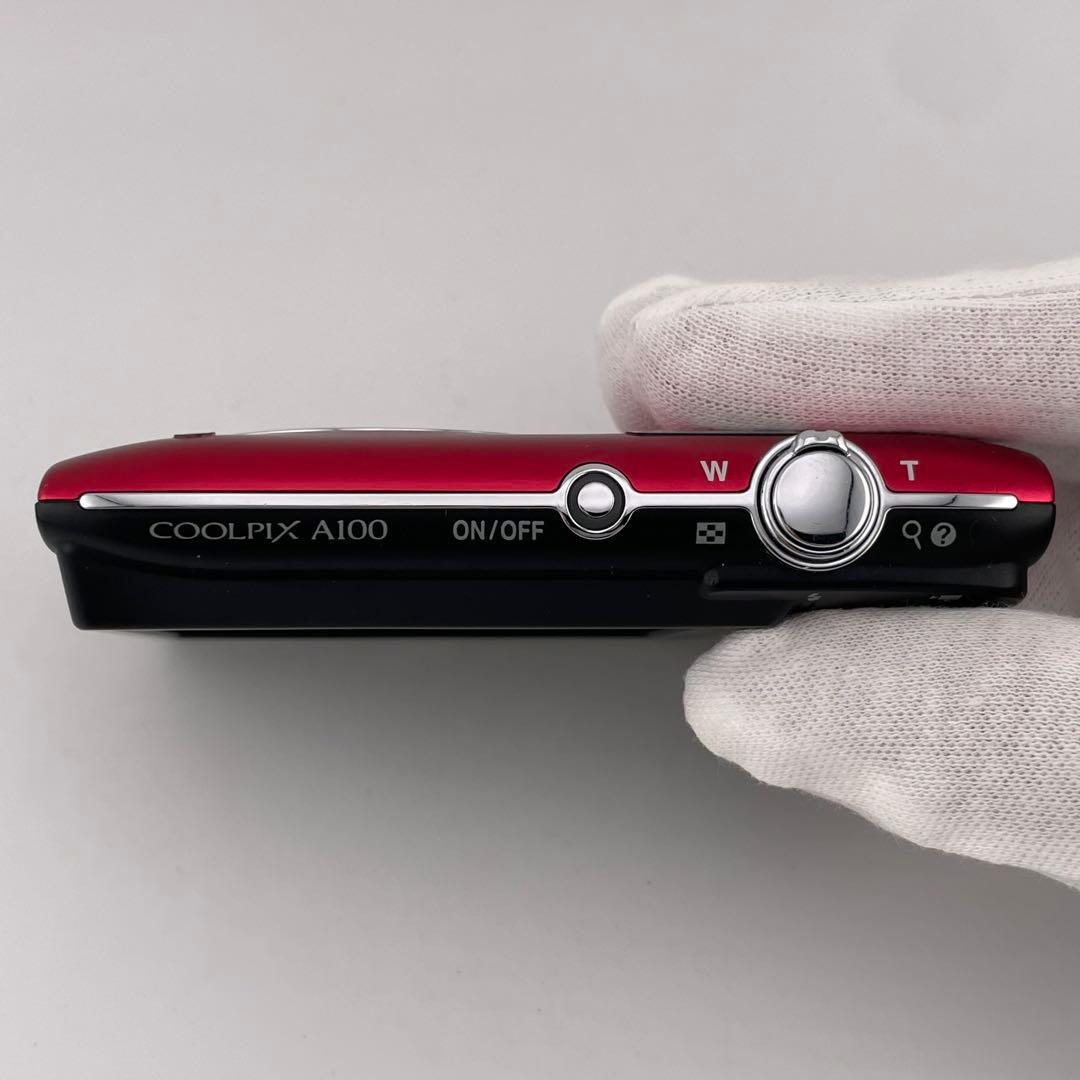 実写美⭕️【動作確認済】Nikon COOLPIX A100 レッド　デジカメ