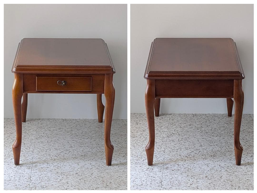 USED MARUNI マルニ ウッド サイドテーブル 猫脚 引き出し付き 廃番