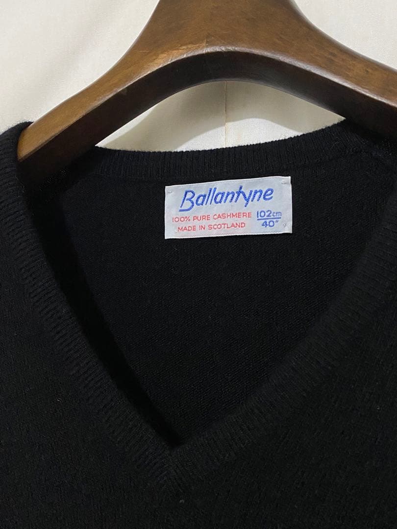 80s BALLANTYNE バランタイン カシミア ブラック 黒 40