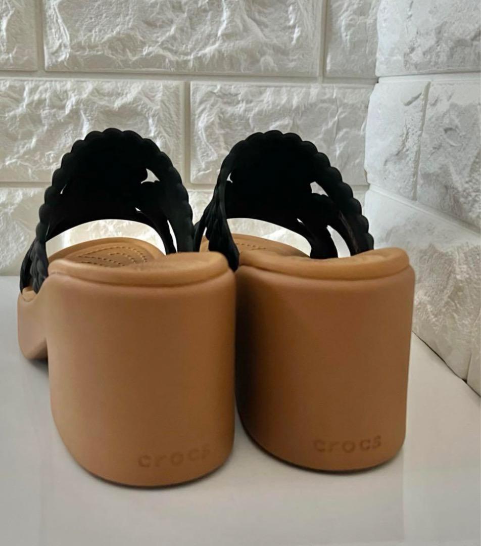 お値下げcrocs クロックス ヒール サンダル 厚底 おしゃれ 稀少 レア