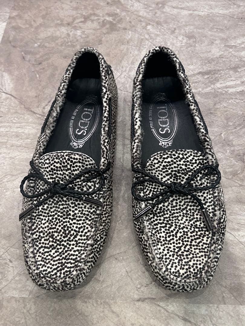 TOD'S ハラコ イントレチャートリボン ドライビングシューズ ローファー