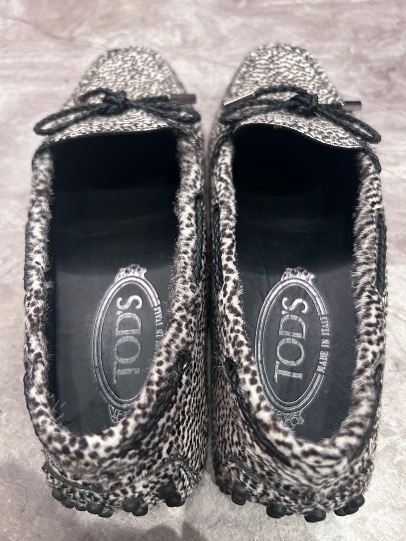 TOD'S ハラコ イントレチャートリボン ドライビングシューズ ローファー