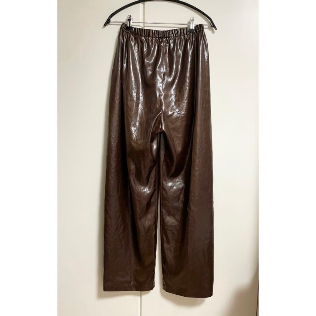 ROKU ポリエステル サテンパンツ ブラウン