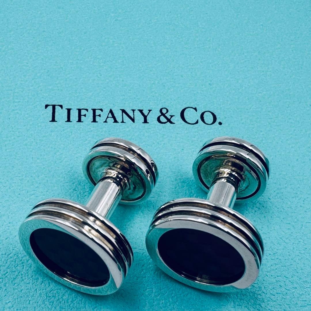 ポワールTIFFANY&CO. カーボンサークルカフスリンクス SV925
