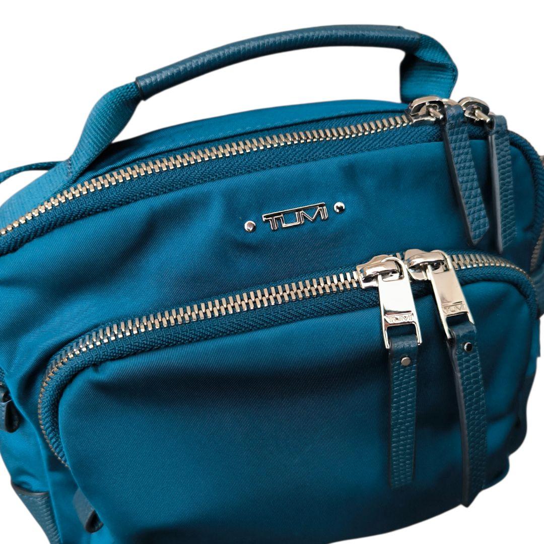 美品★TUMI VOYAGEUR TROY クロスボディ軽量 ナイロン ブルー