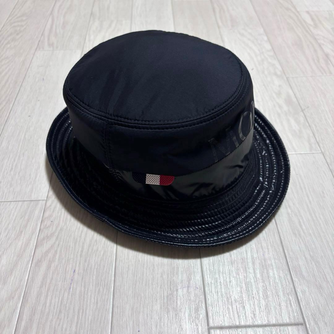 極美品　MONCLER バケットハット　帽子　ブラック　M 国内正規品 4K25