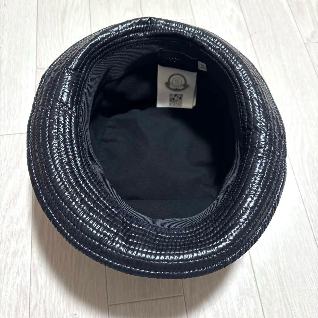 極美品　MONCLER バケットハット　帽子　ブラック　M 国内正規品 4K25