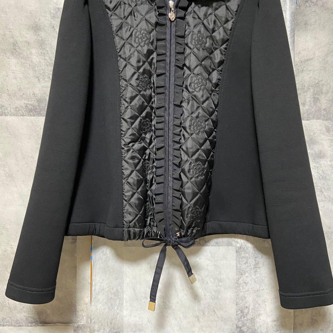 【M'S GRACY】ダンボールニット×キルティングパーカー Mサイズ ブラック