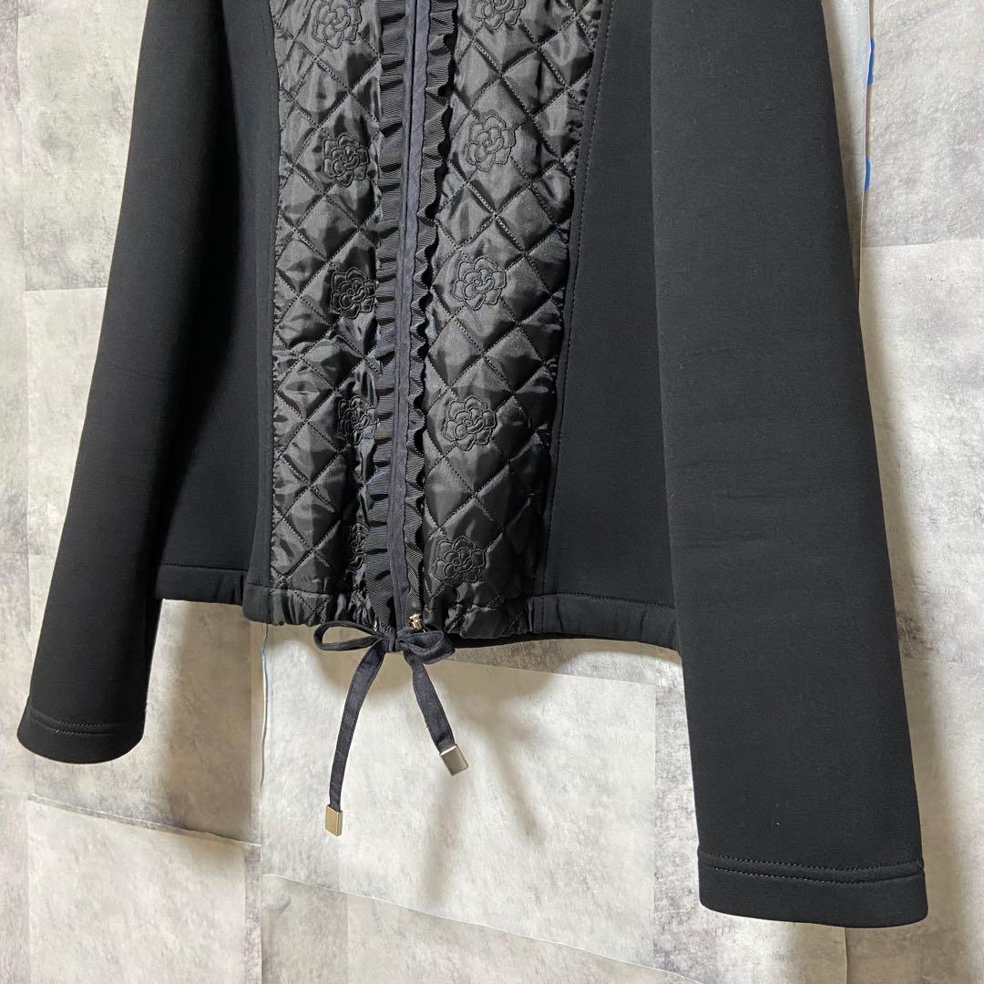 【M'S GRACY】ダンボールニット×キルティングパーカー Mサイズ ブラック