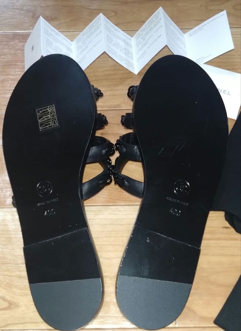 シャネル　チェーンサンダル　未使用25〜25.5