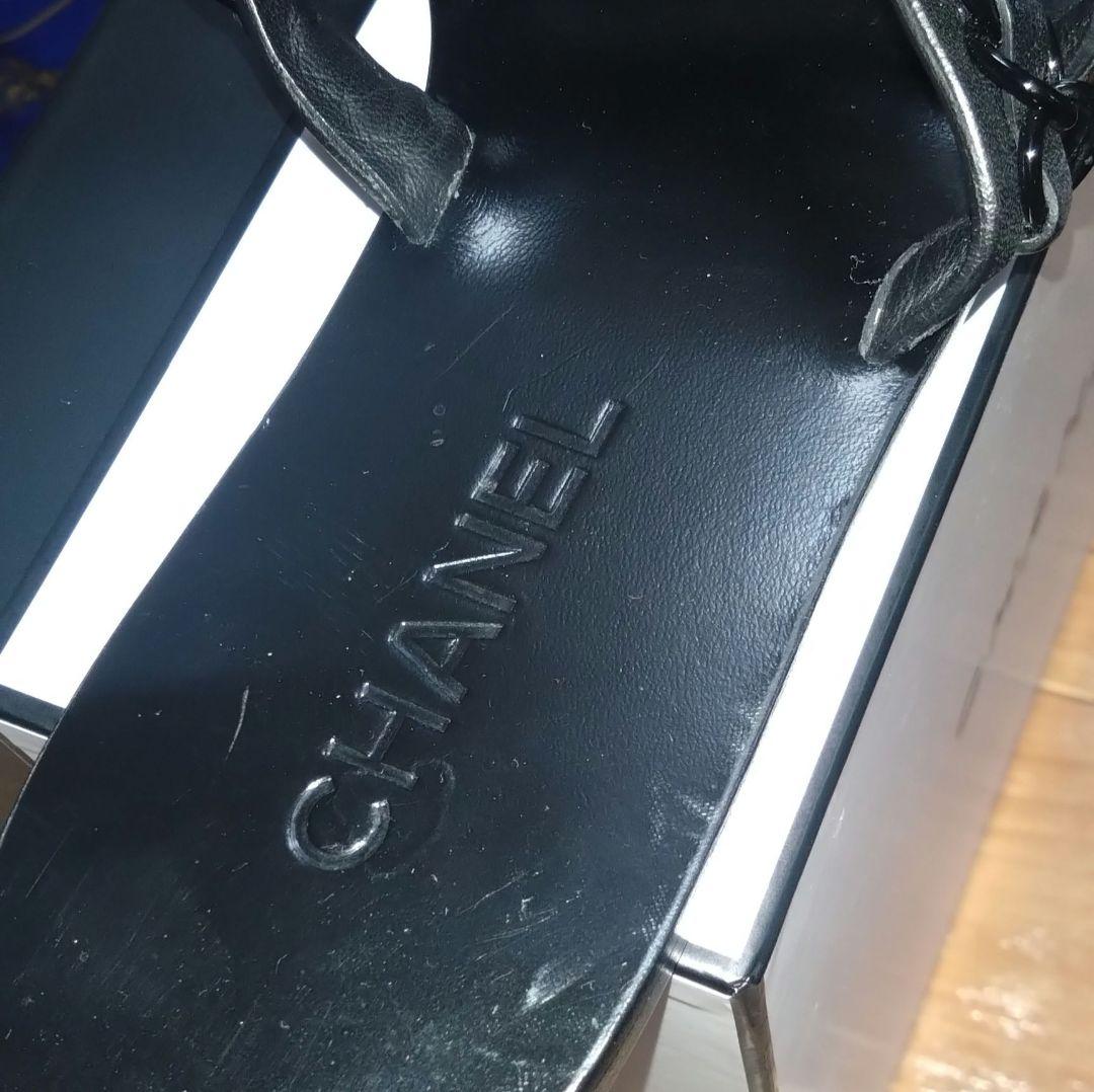 シャネル　チェーンサンダル　未使用25〜25.5