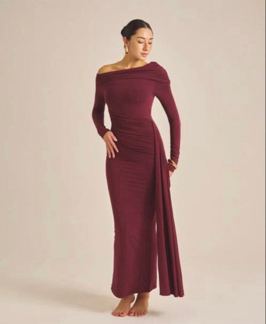 AMATERAS【新品未使用】ElegantDrapedPadded Dress
