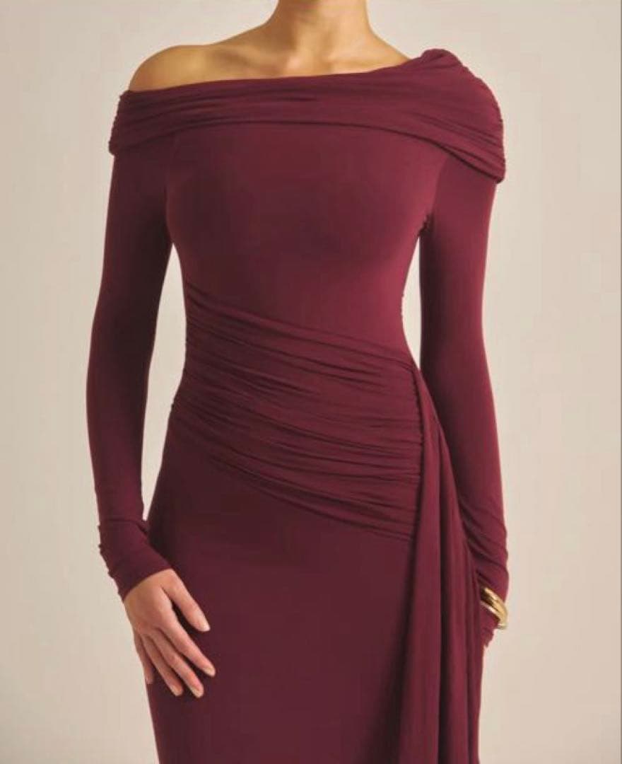 AMATERAS【新品未使用】ElegantDrapedPadded Dress