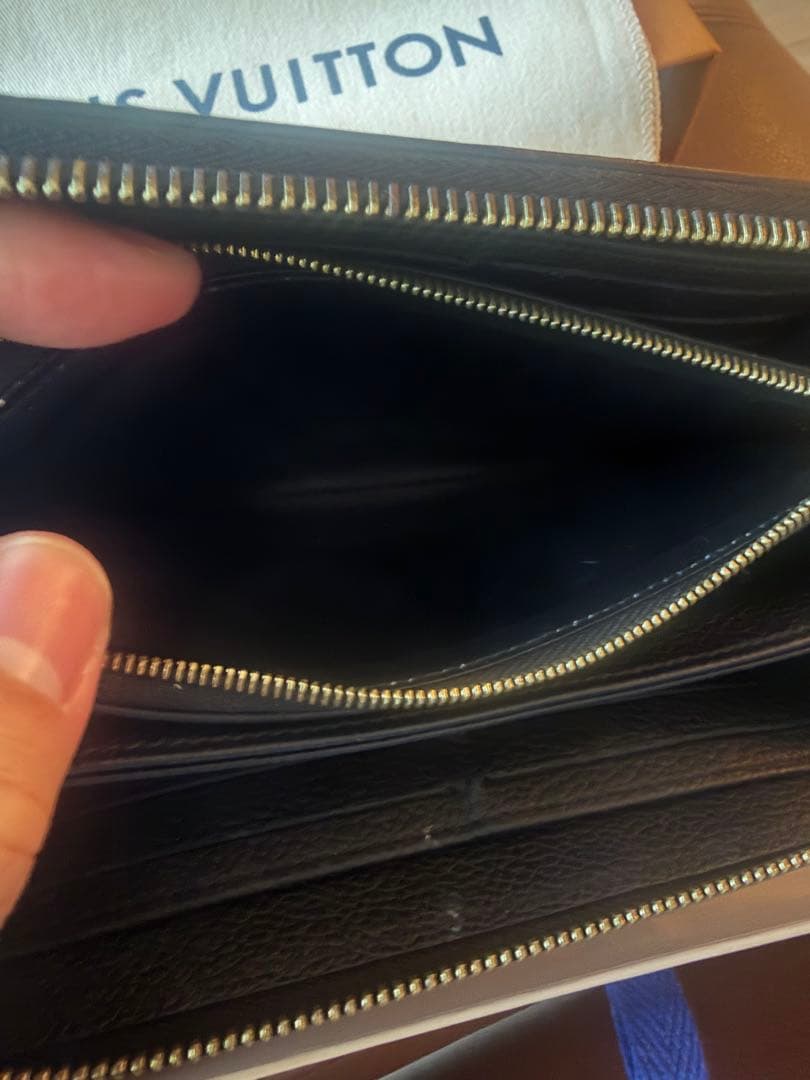 Louis Vuitton 長財布 黒/ベージュ　箱付き