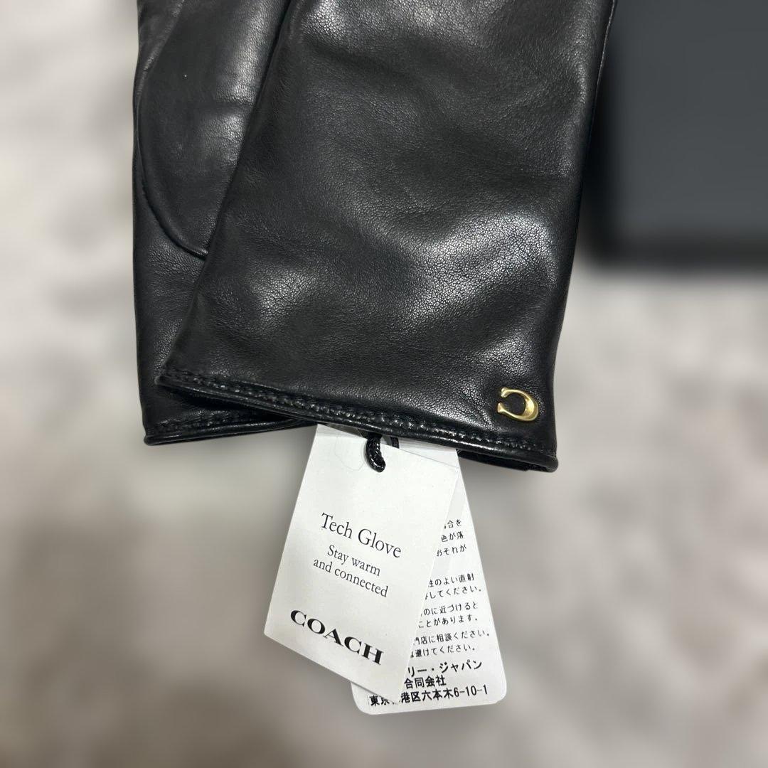 COACH Tech Glove ブラック　革　手袋