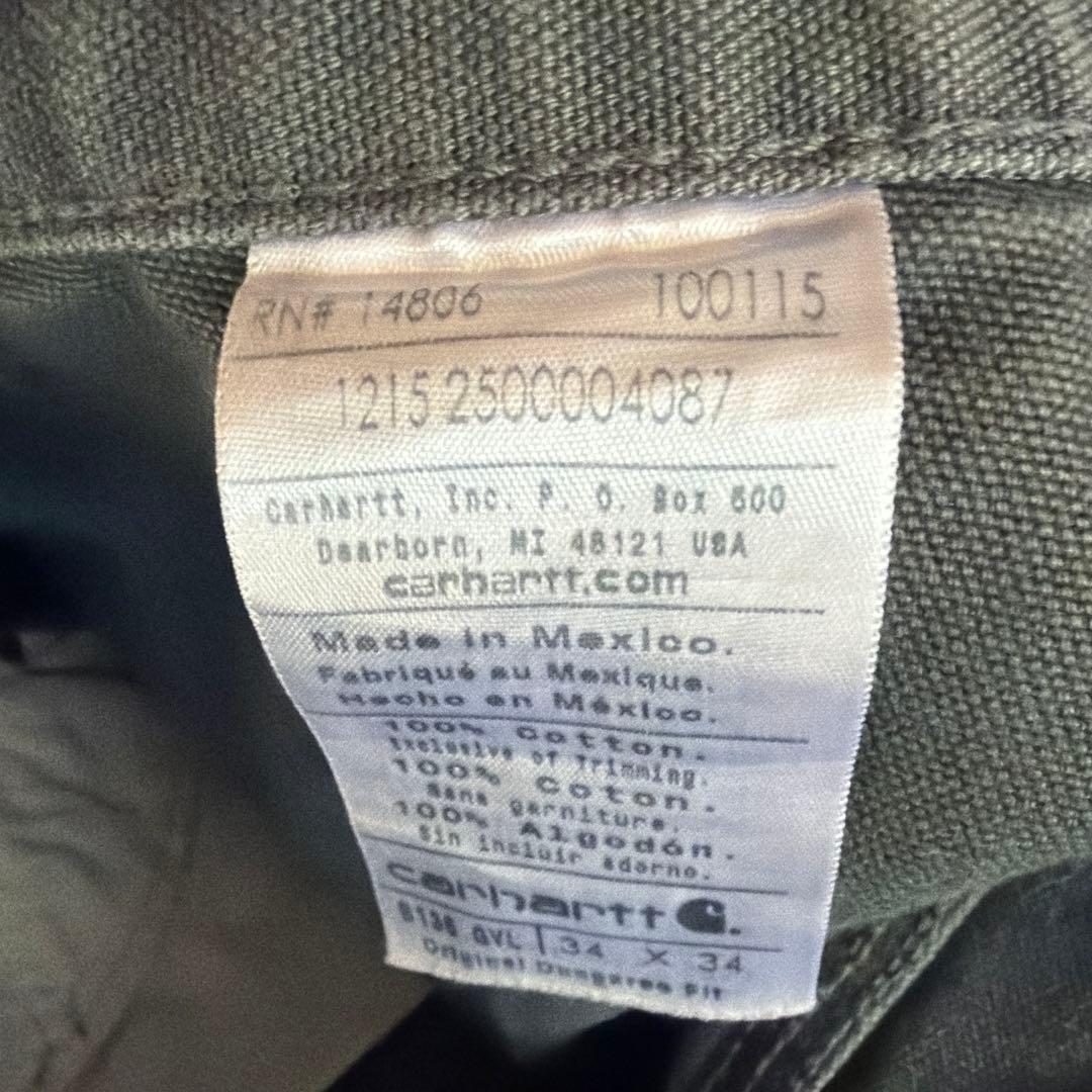 carhartt カーハート　ダブルニー　グレー 34x34 ダック地