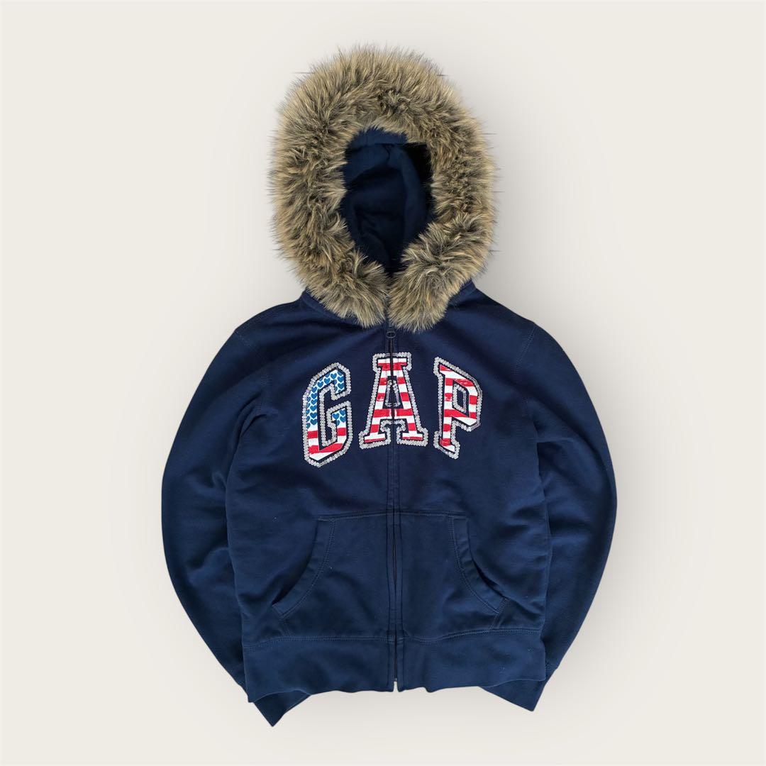 y2k 平成ギャル00’s gapファージップパーカー　アメリカ国旗