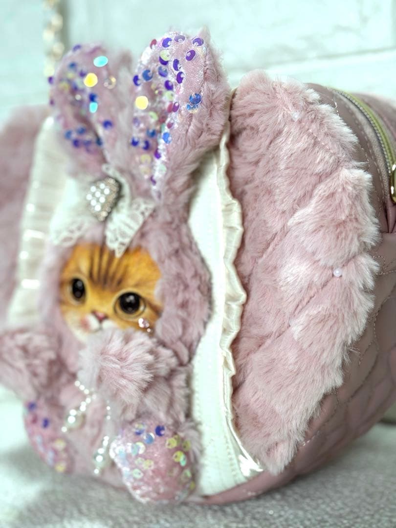 黒*こ様 コヤンイサムチョン　ハンドメイド　ハート型ファーショルダーバッグ　ピン