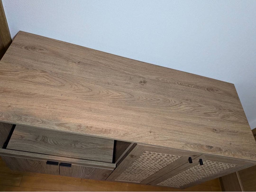 ★よぺ★LOWYA ラタン調キッチンカウンター 棚 収納 台