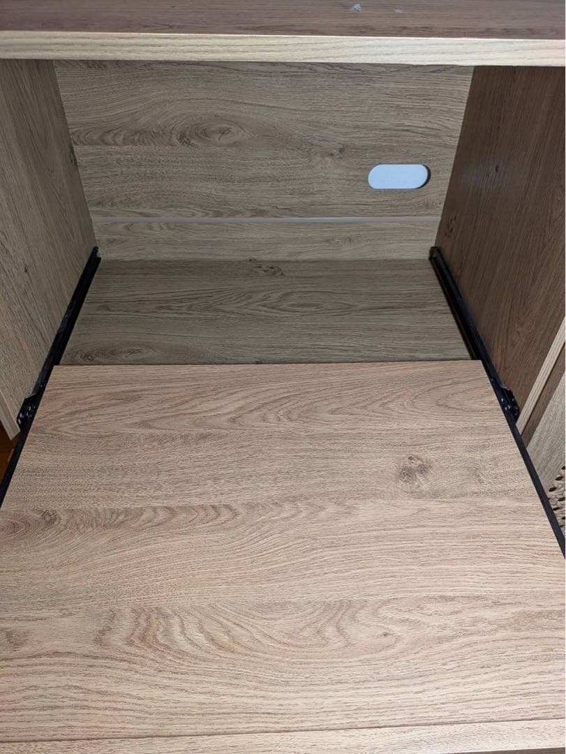 ★よぺ★LOWYA ラタン調キッチンカウンター 棚 収納 台