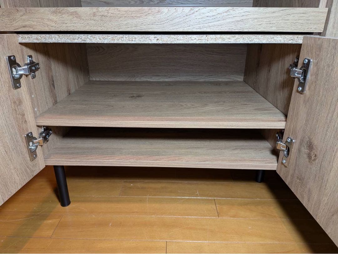 ★よぺ★LOWYA ラタン調キッチンカウンター 棚 収納 台