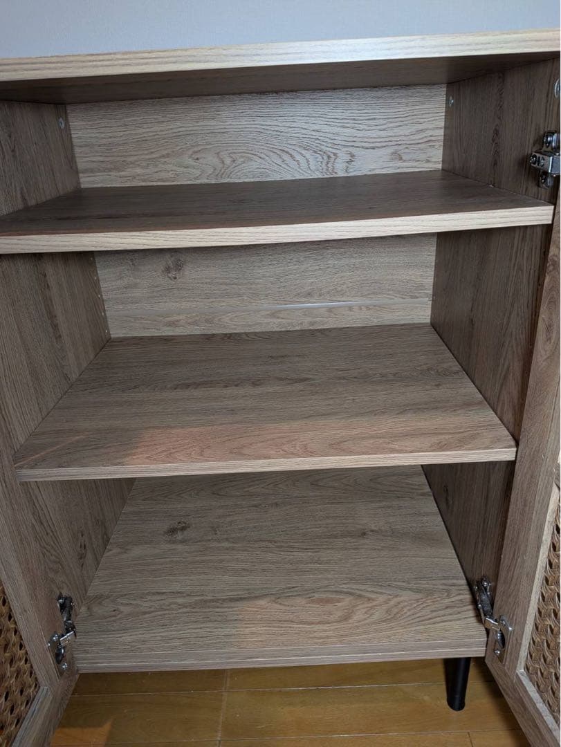 ★よぺ★LOWYA ラタン調キッチンカウンター 棚 収納 台