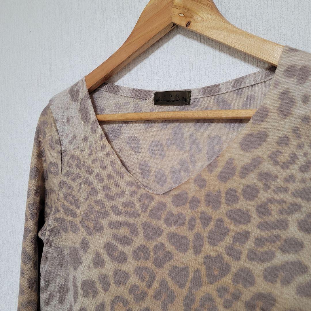 goa Y2K ひょう柄　長袖　Vネック　トップス