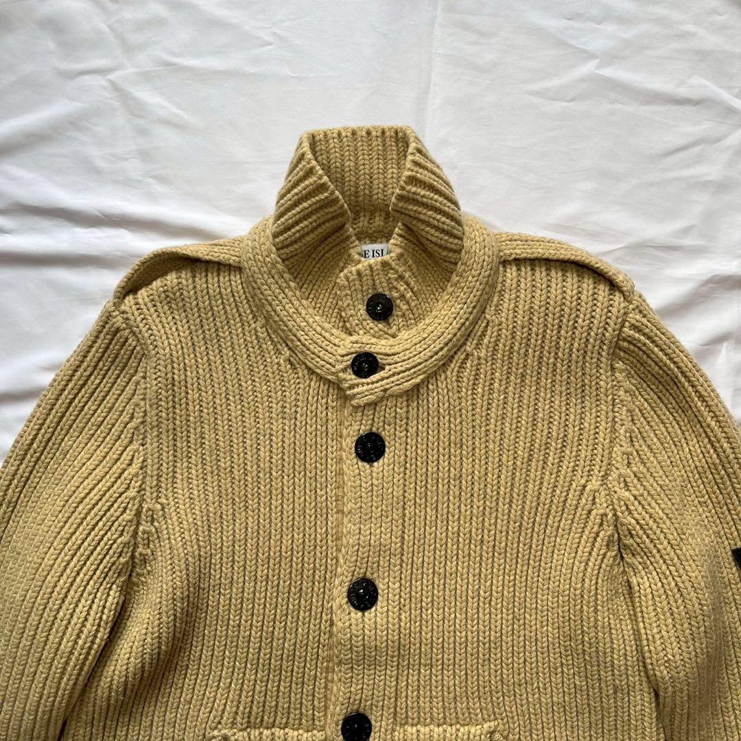 07AW STONE  ボタン ニット Lサイズ ベージュ 美品