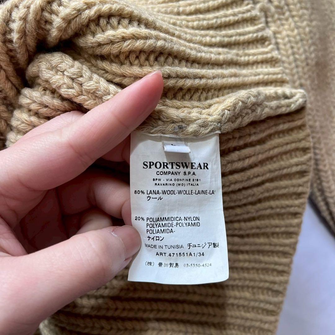 07AW STONE  ボタン ニット Lサイズ ベージュ 美品