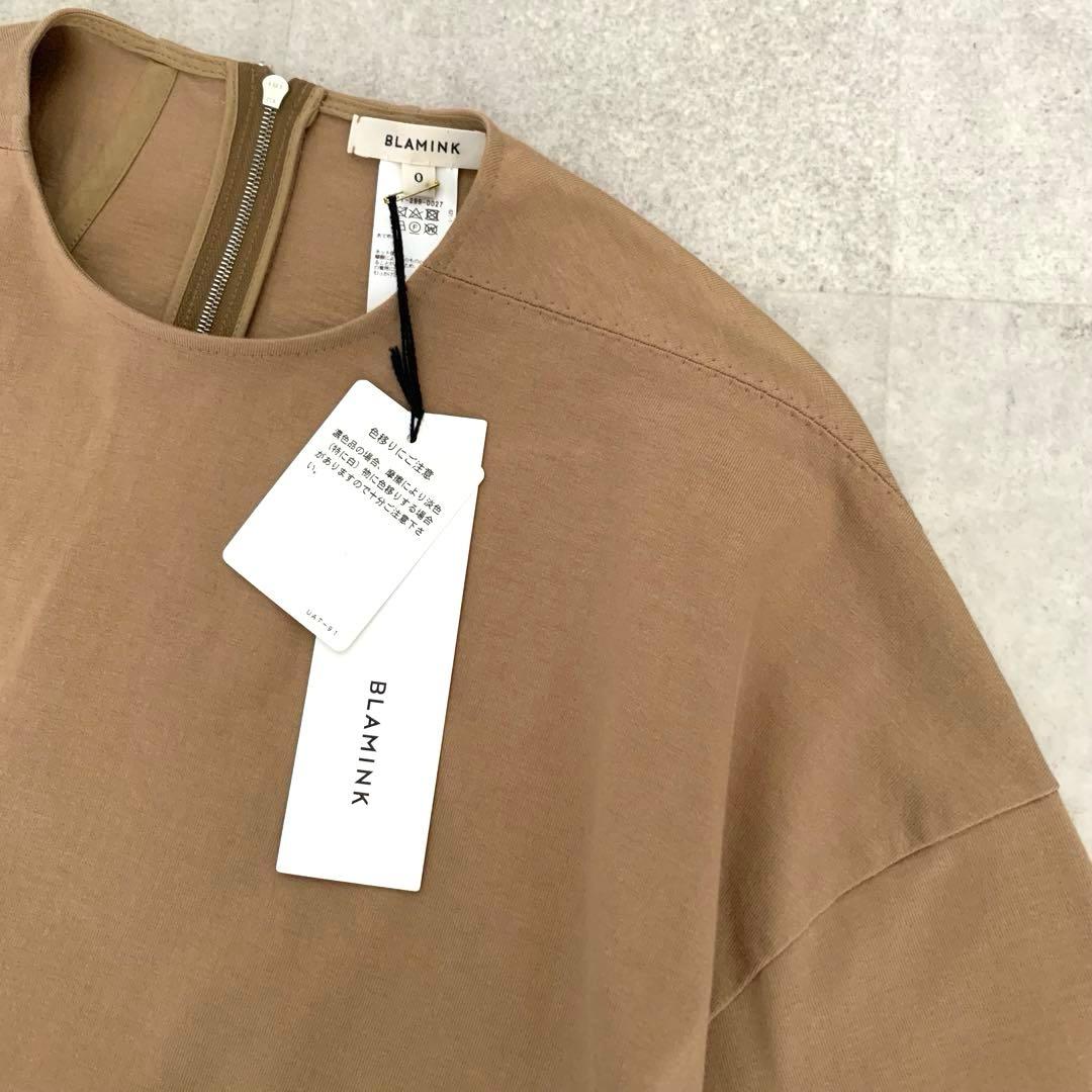 新品未使用 BLAMINK タグ付き ショートスリーブ カットソー ジッパー 0