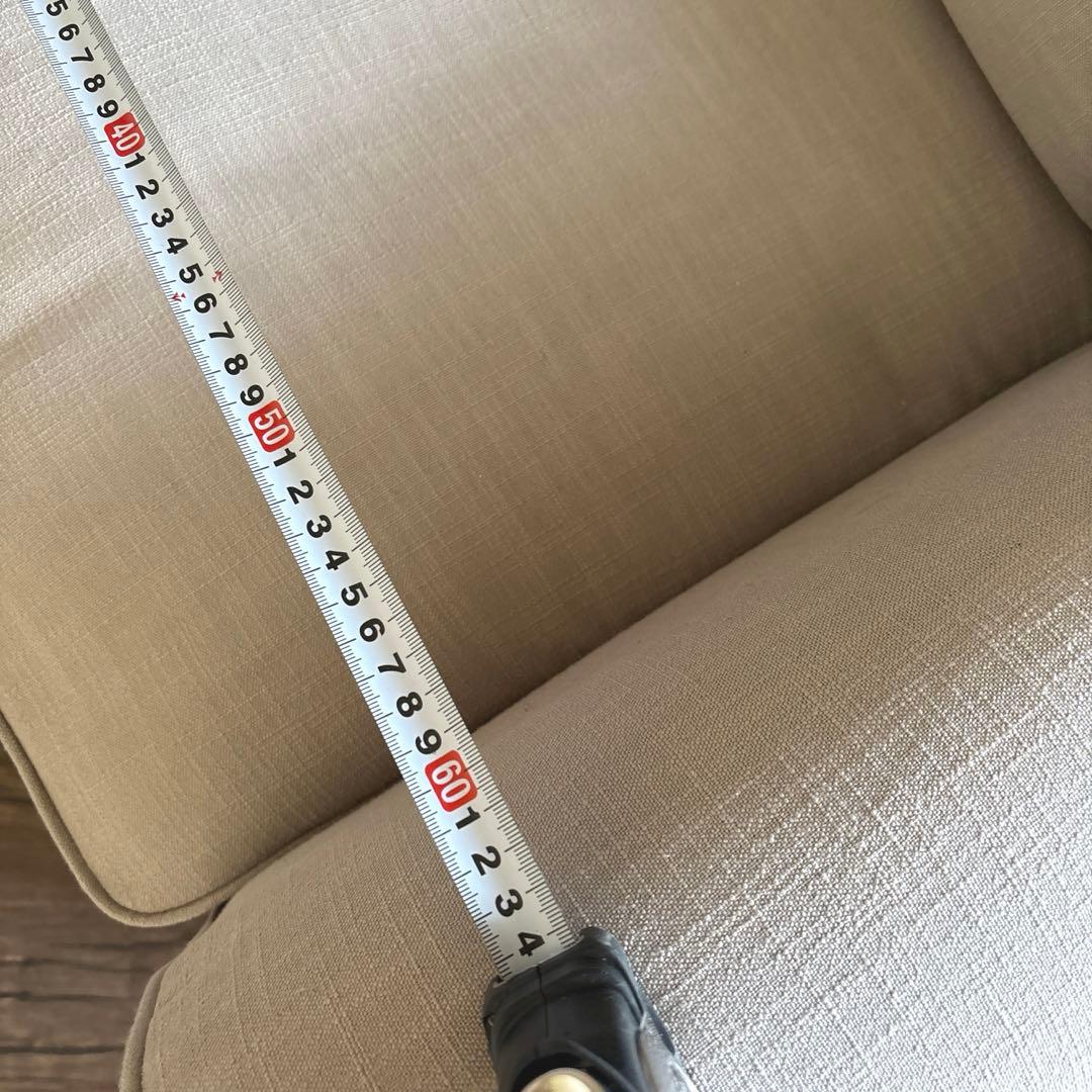 グレージュ ゆったり1人掛けソファ カバー付き