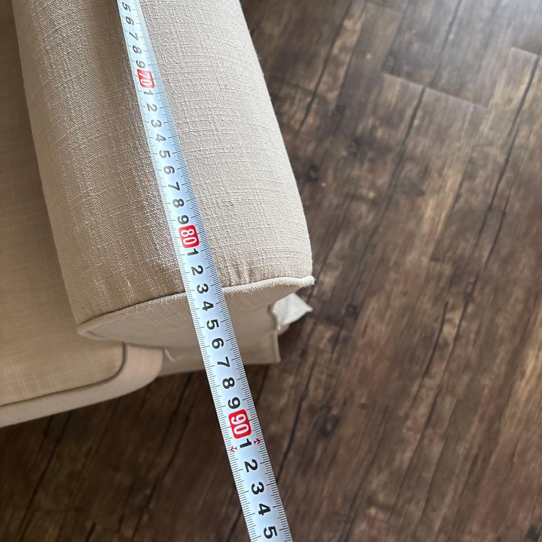 グレージュ ゆったり1人掛けソファ カバー付き