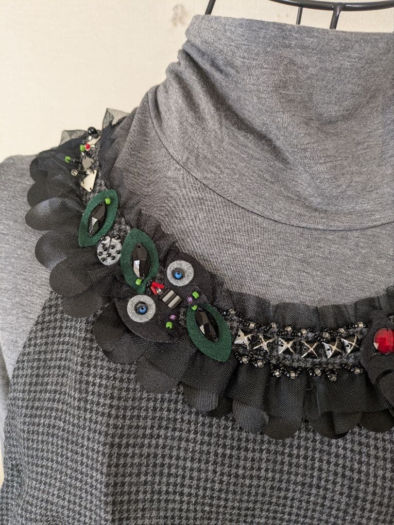 アルベロベロ新品♥️ビジュビーズが素敵ジャンパースカートゆったり定価30450円