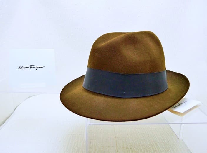 ★未使用　サルバトーレフェラガモ　ボルサリーノタイプ　ハット　茶　ラビットファー