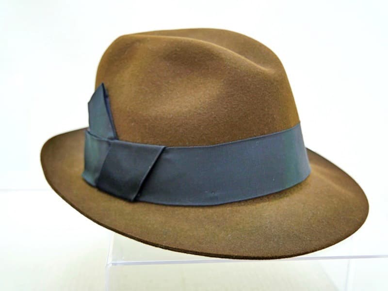 ★未使用　サルバトーレフェラガモ　ボルサリーノタイプ　ハット　茶　ラビットファー