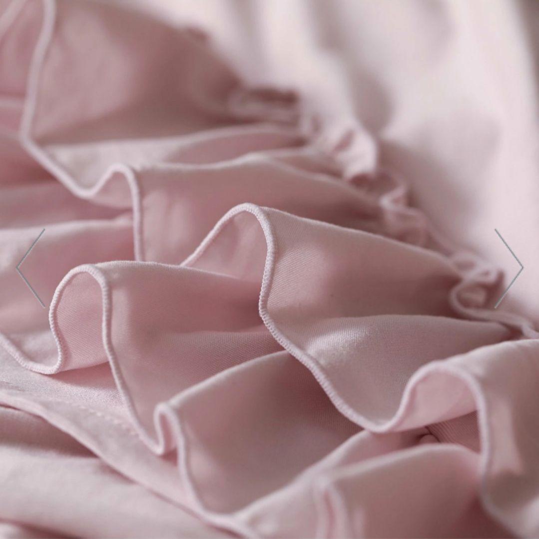 Francfranc ふわろ 肌掛け布団/ベッドパッド フリル シングル PK