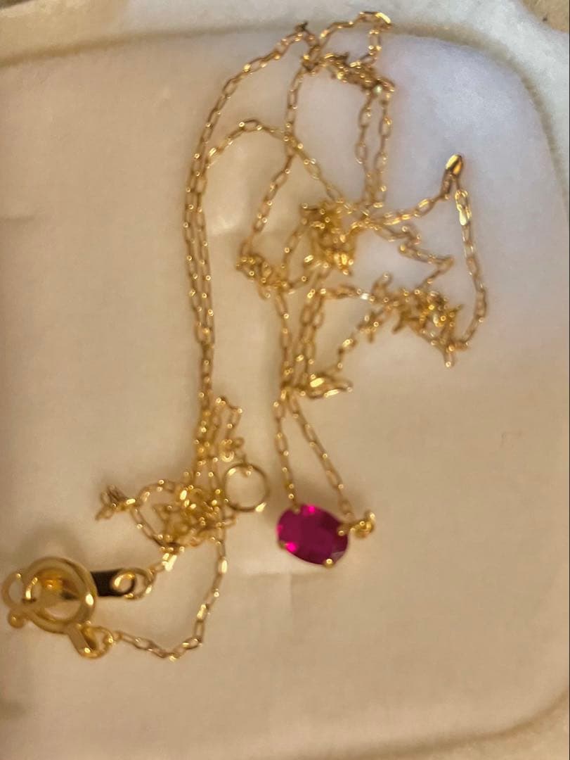 き*読様 K18＊0.262ct一粒ルビーネックレスです