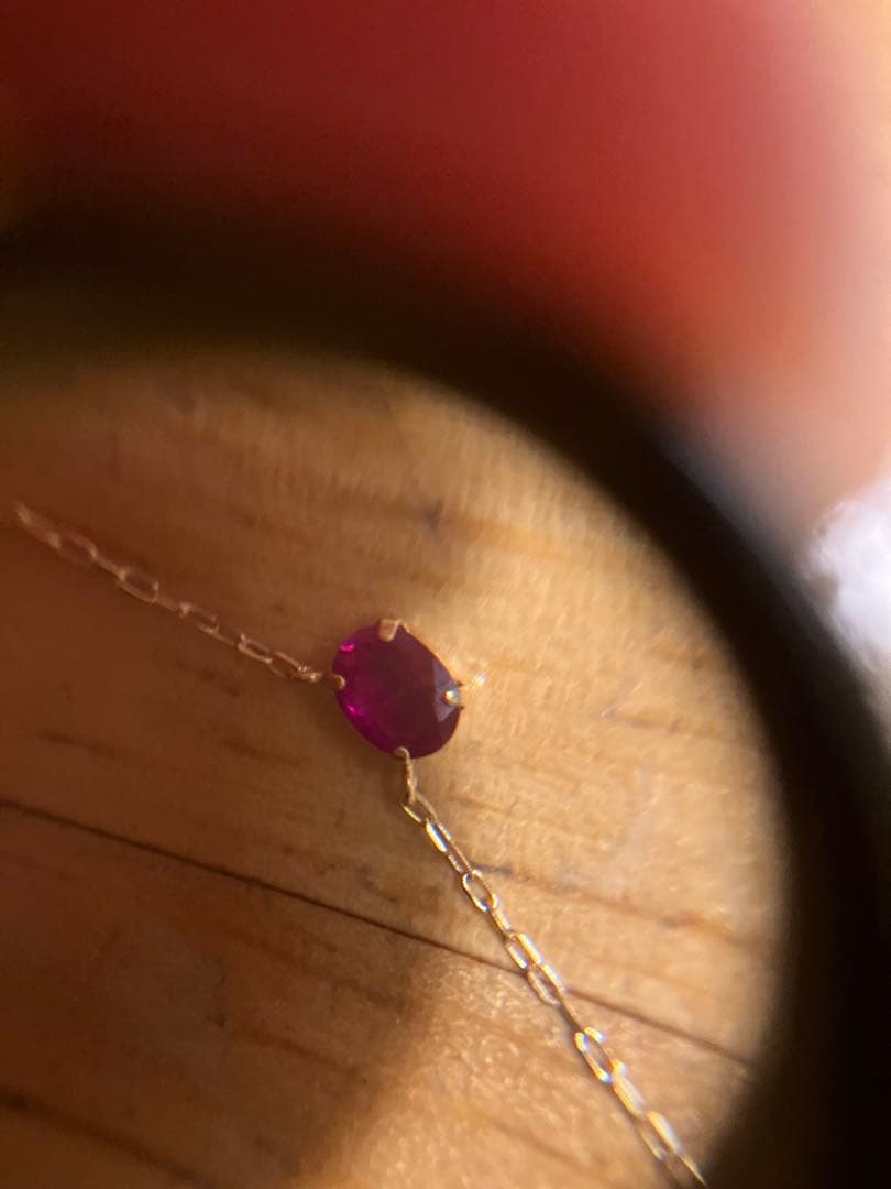 き*読様 K18＊0.262ct一粒ルビーネックレスです
