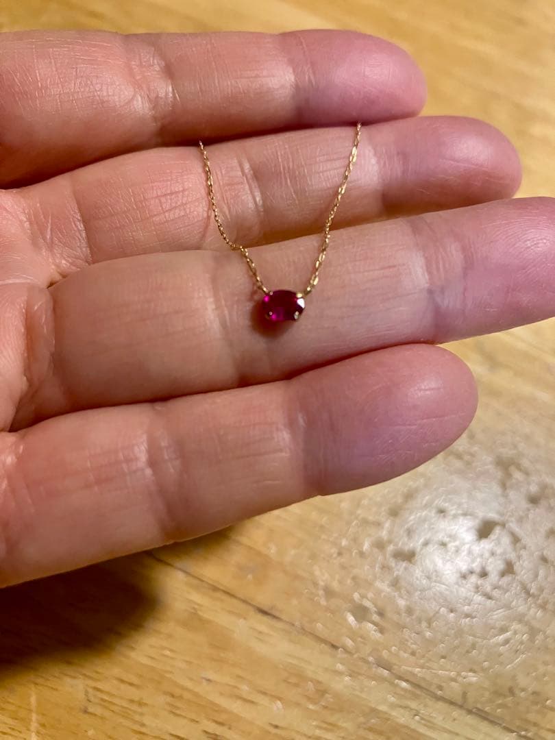 き*読様 K18＊0.262ct一粒ルビーネックレスです