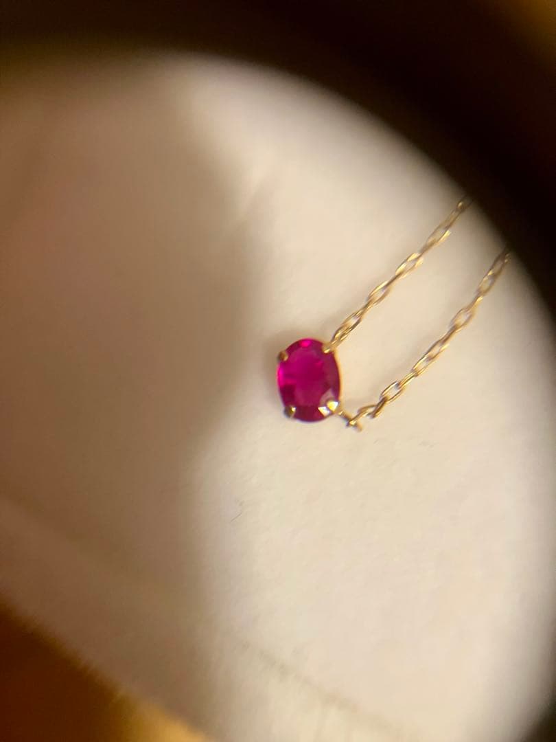 き*読様 K18＊0.262ct一粒ルビーネックレスです