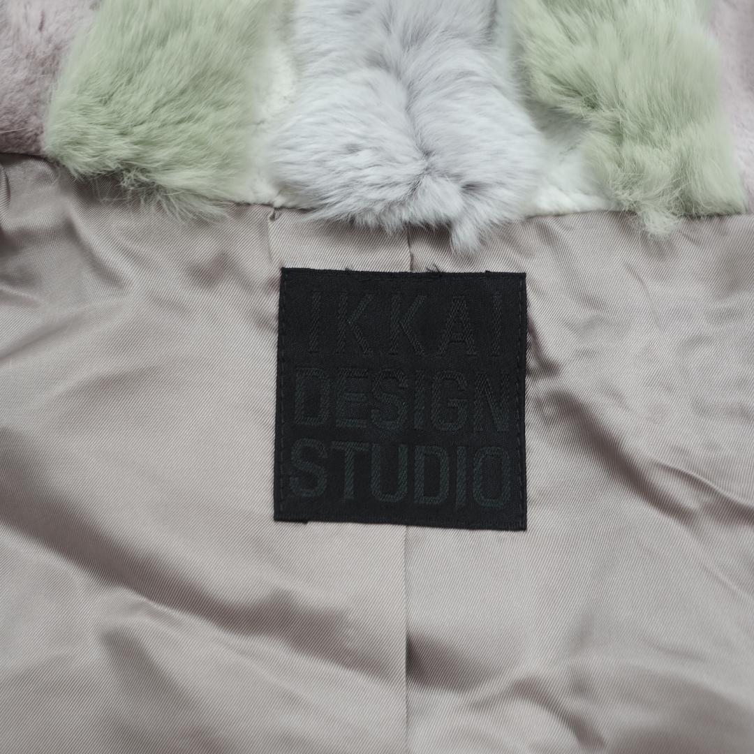 G9194*Vintage ヴィンテージ☆マルチカラー☆デザイン☆ファーコート.