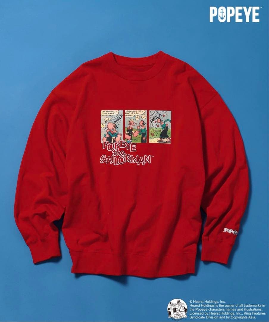 【POPEYE(TM)】CHARACTER PRINT SWEATSHIRT
