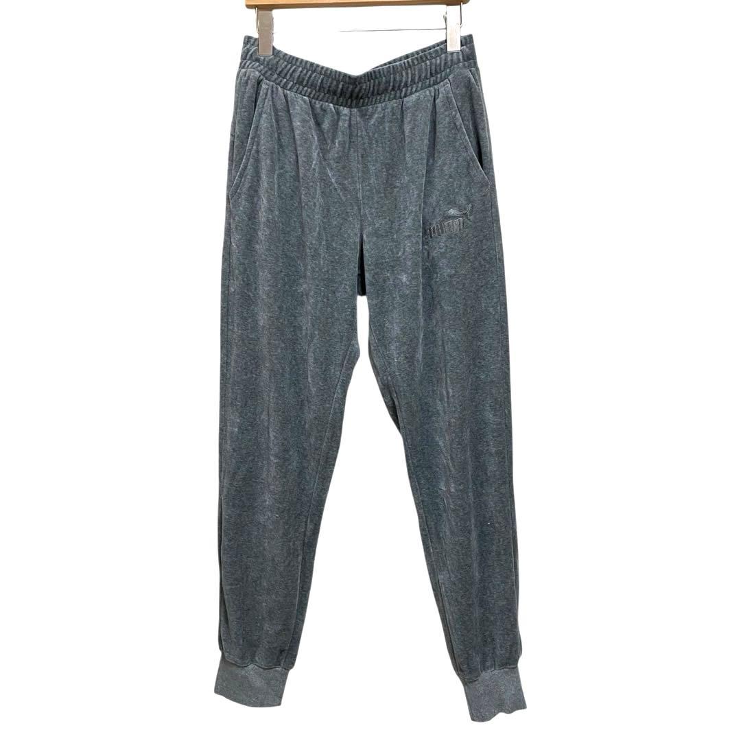 Y2K PUMA ベロア セットアップ 上下 メンズ グレー トラックジャケット