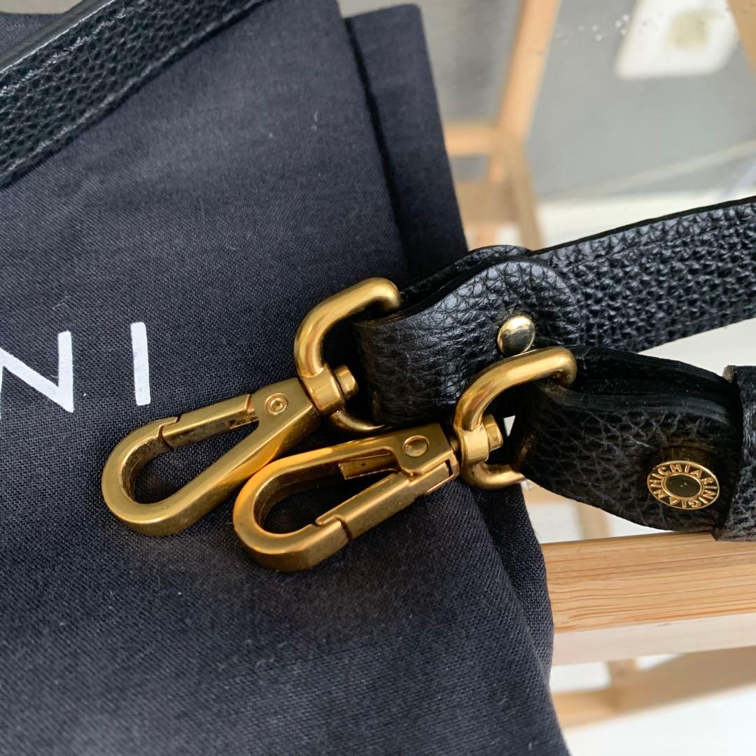 【美品】GIANNI CHIARINI ブラックビジネスバッグ大容量
