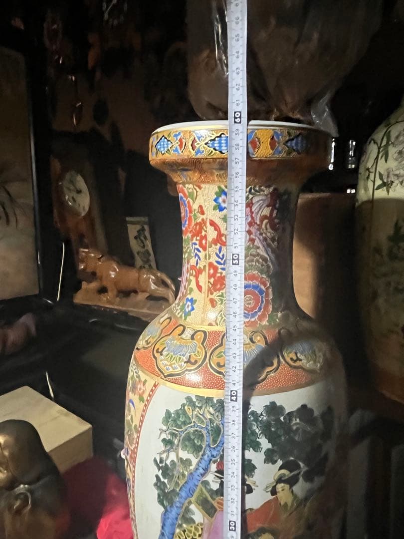 shota 薩摩焼 飾り大壺 60cm 金彩色絵 、豪華爛漫 美人図画 、